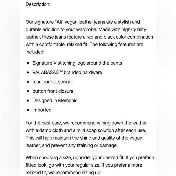 NWT MEN’S VALABASAS STACKED "ALI" RED BLACK LEATHER PANTS SIZE 30 - Picture 7 of 13